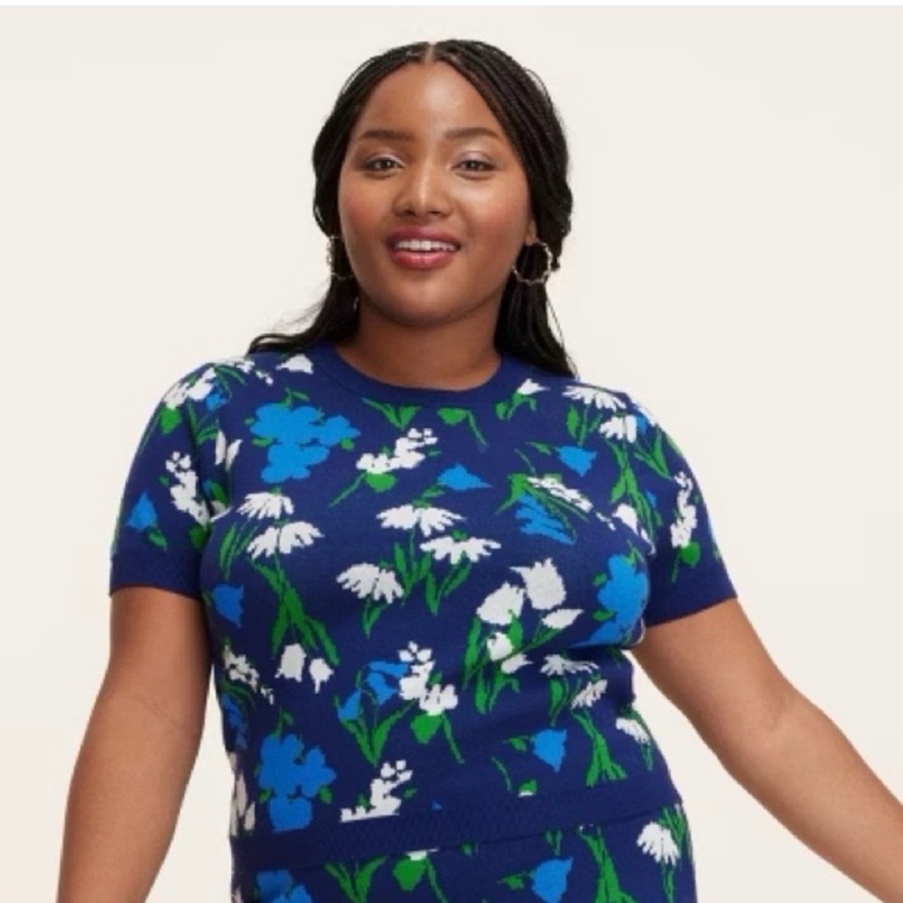 Floral Blue Sweater